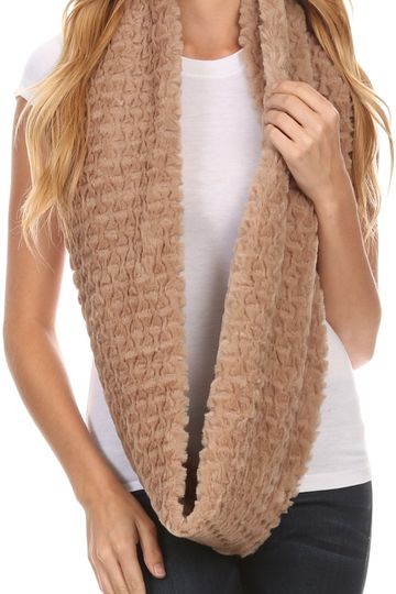 Sakkas Pulle Long Wide Flowing Comfortable Soft Fuzzy Fur Infinity Wrap Scarf
