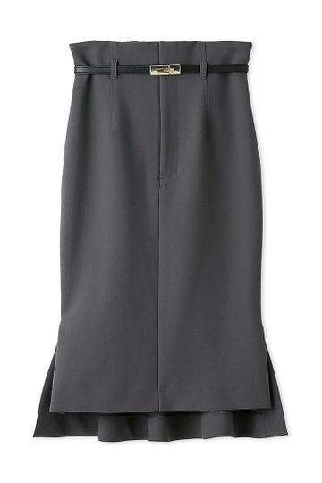 Belted Mid-Length Pencil Skirt