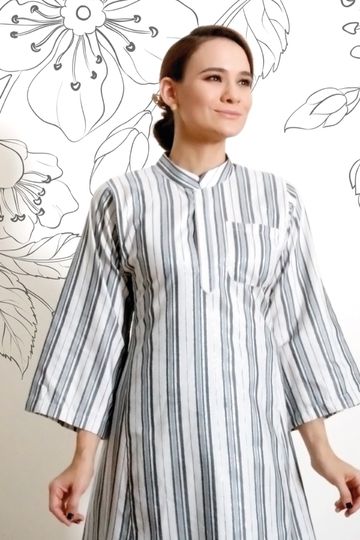 Kurung Riau Pahang Top in Blue
