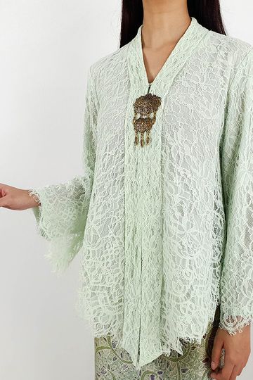 Cinta Lace Kebaya Top (Mint Green)