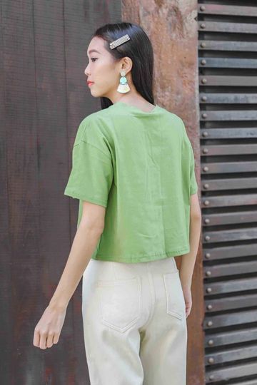 Avacado Crop Tee (Black/ White/ Green)