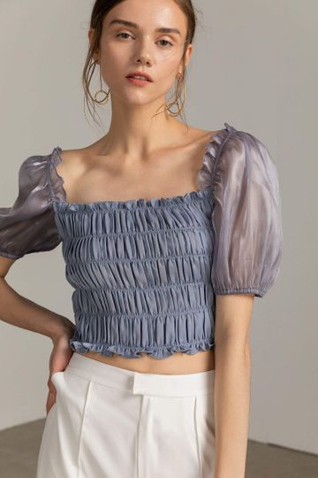 Jasmine Blue Crop Top