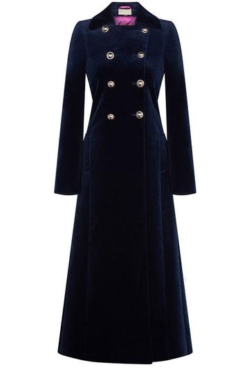 Electra Navy Velvet Coat - 60% OFF
