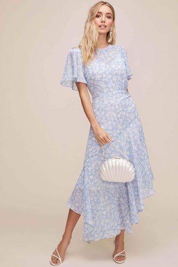 Flutter Sleeve Floral Maxi