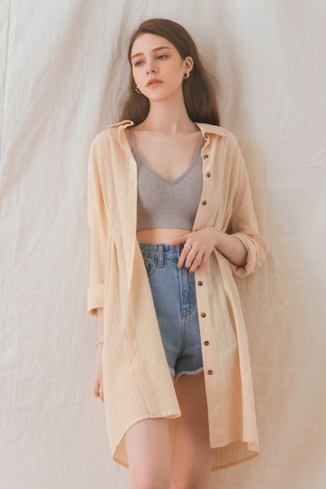 Striped Cotton Shirt Belted Dress