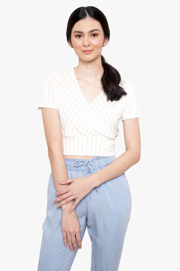 Striped Wrap Top