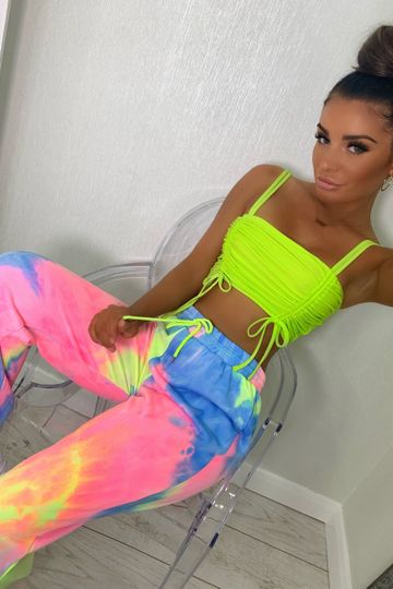 Pull Up Ruched Top - Neon Green